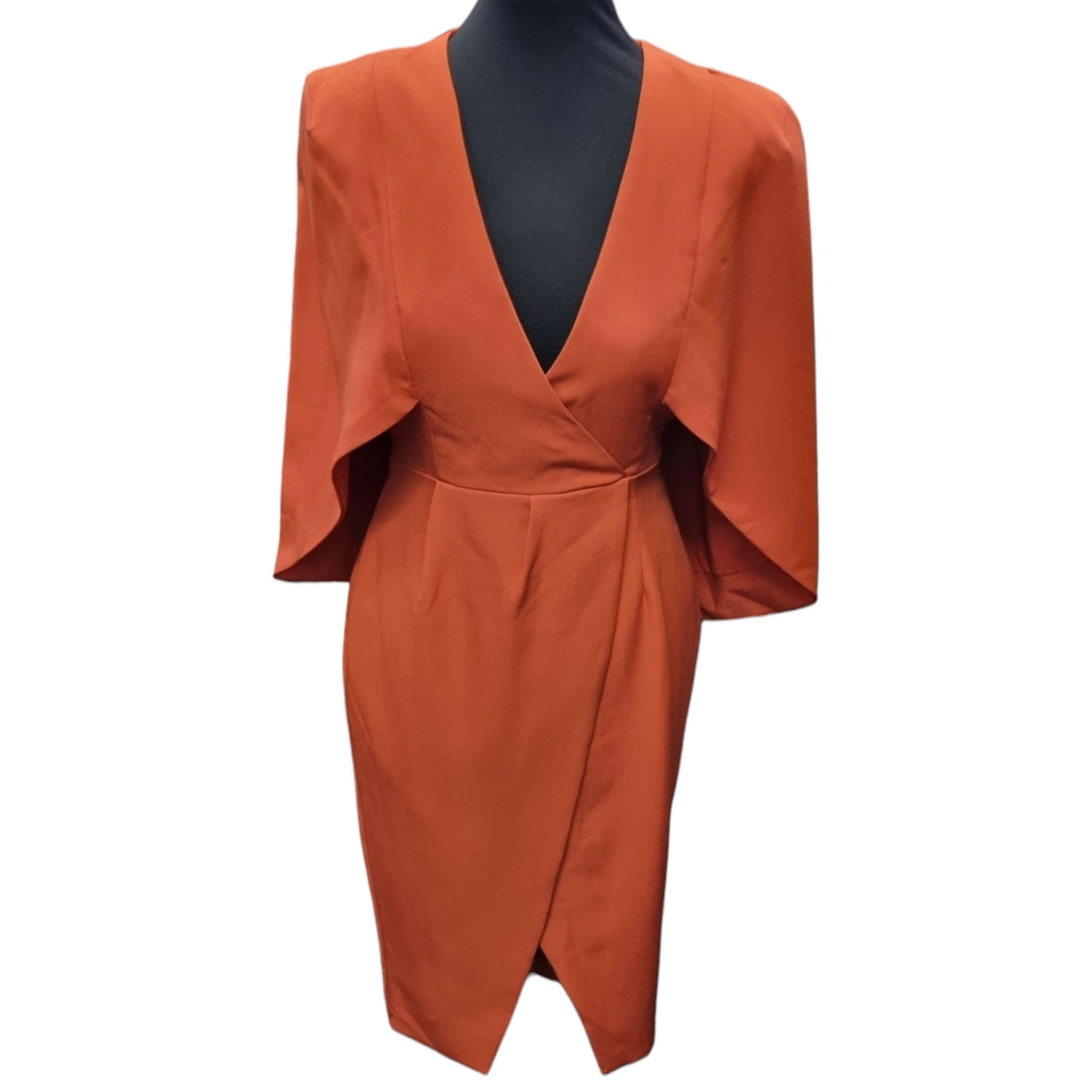 Lavish Alice orange cape knee length dress