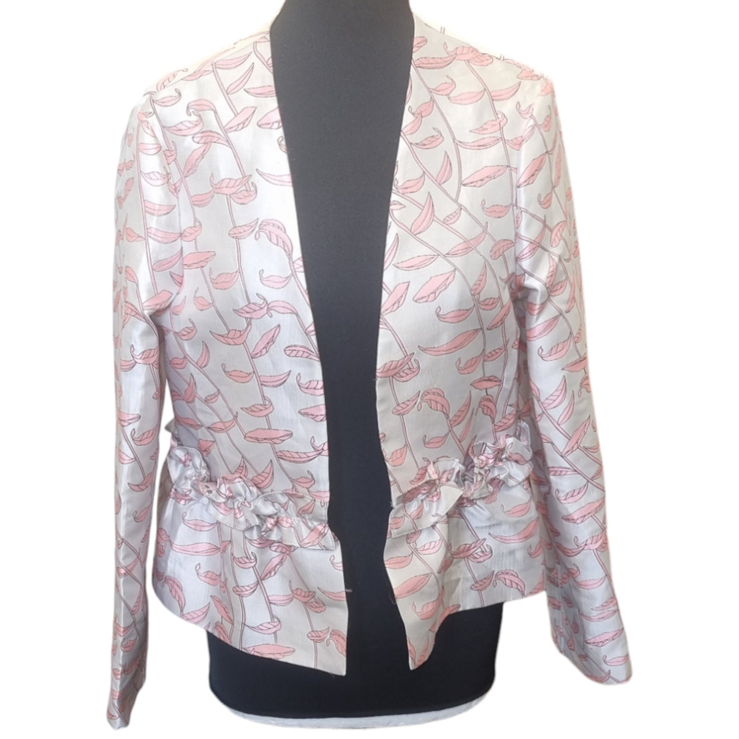 Topshop leave embroidered frill jacket