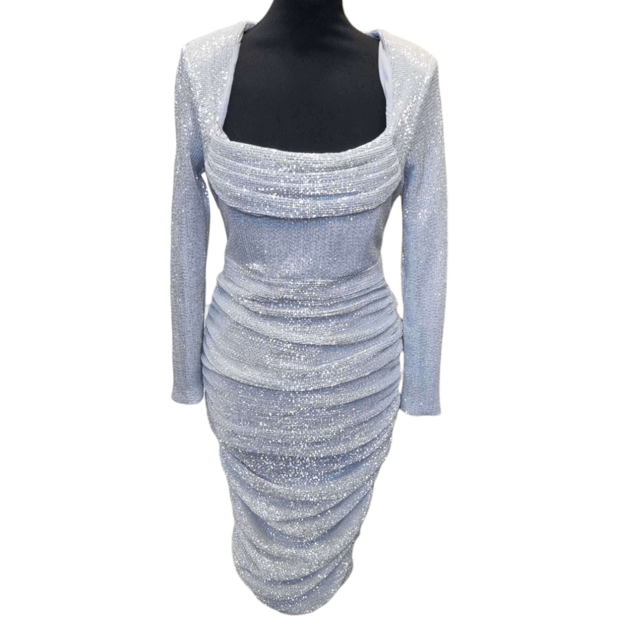 Lavish alice silver sequin dress online