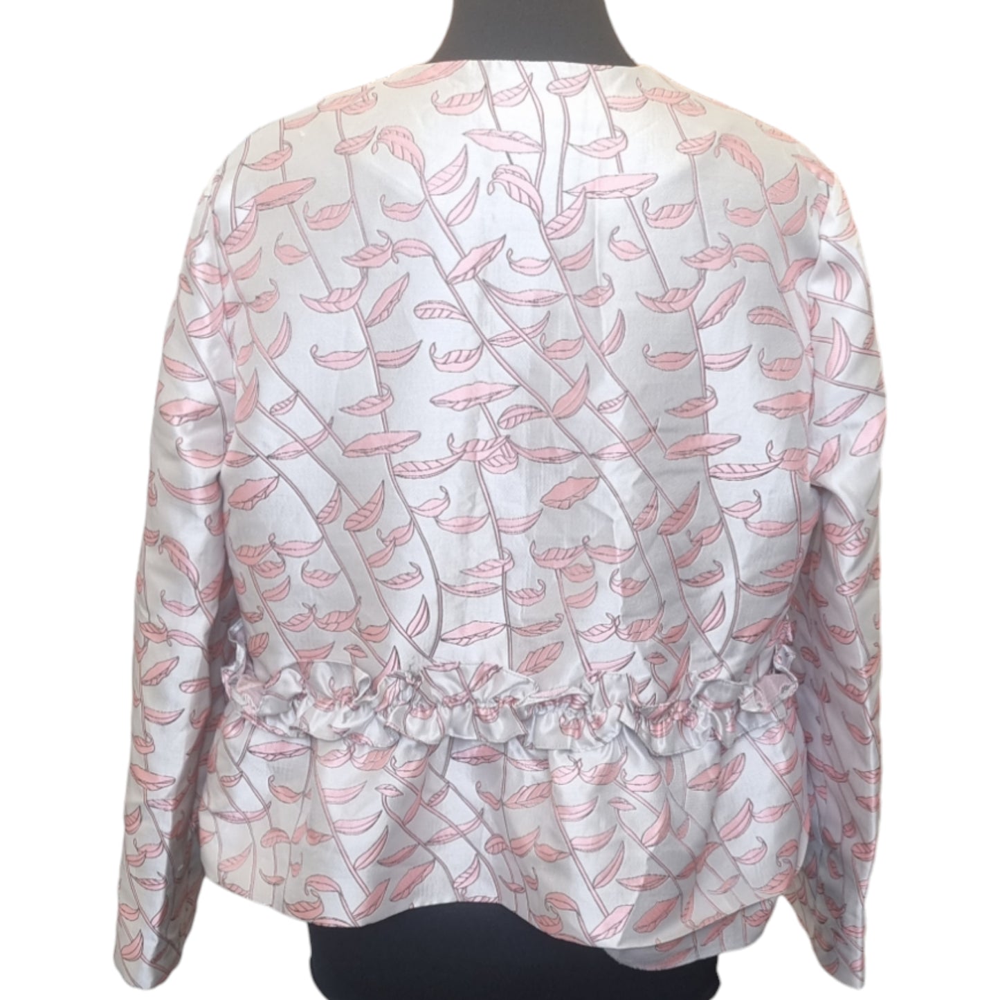 Topshop leave embroidered frill jacket