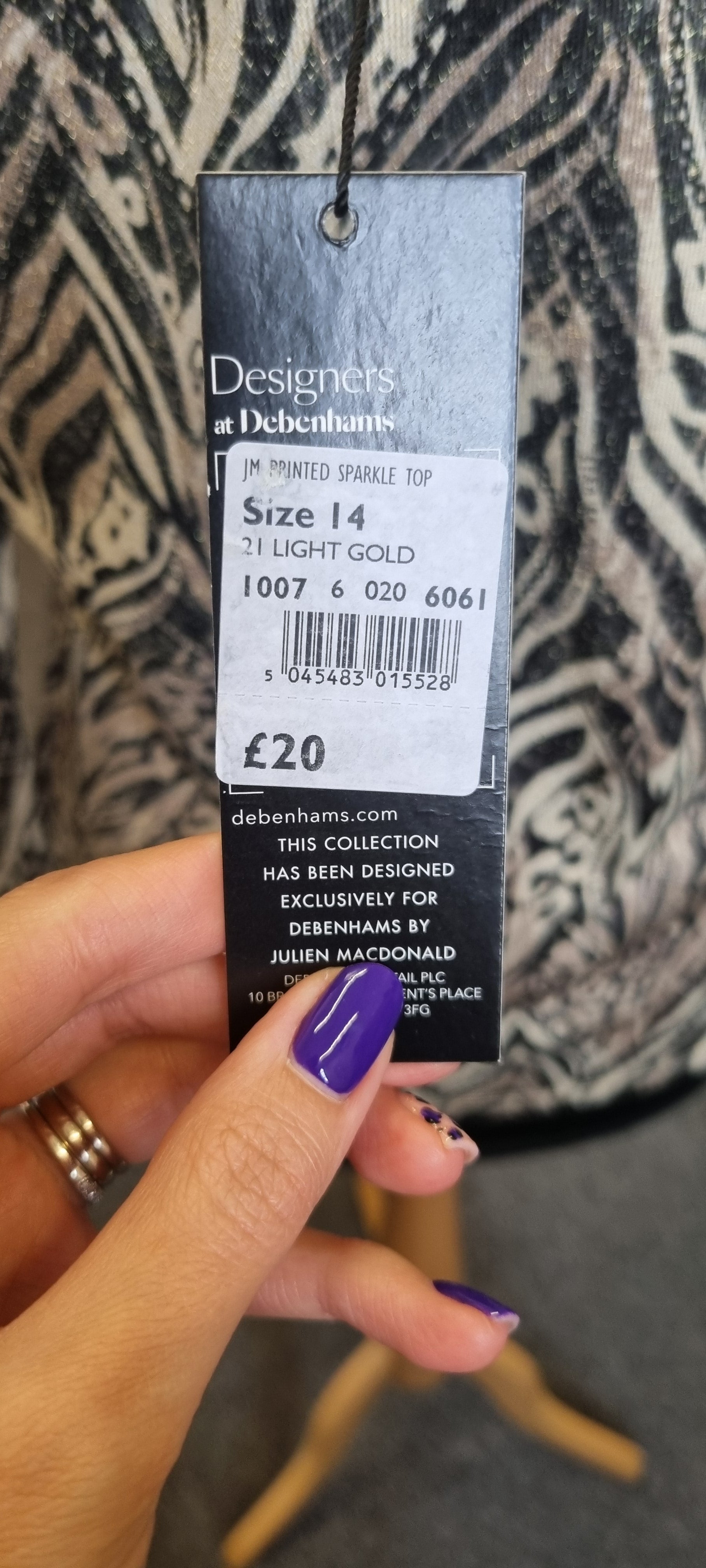 Julien Macdonald animal print glitter high neck jumper (brand new with tags)