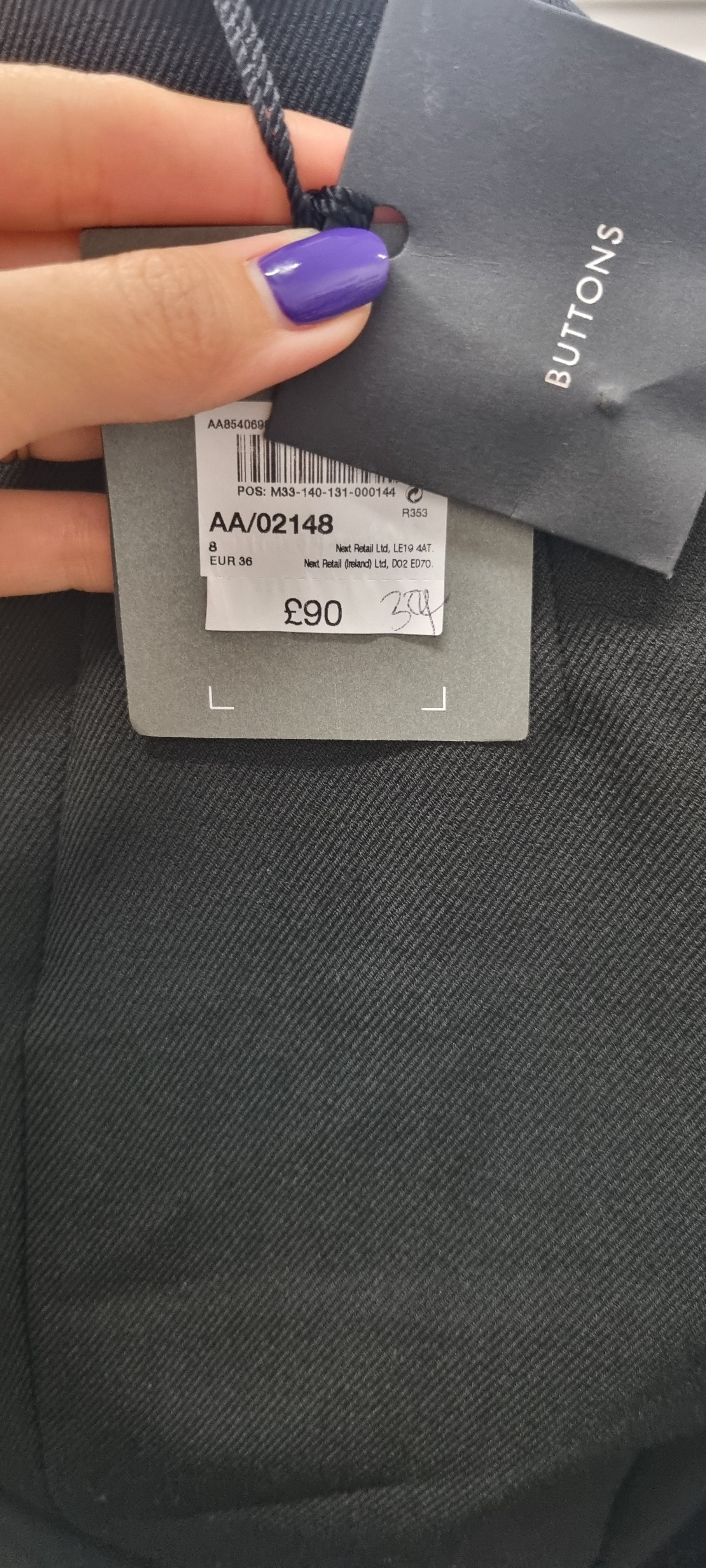 Next black longline gold button blazer (brand new with tags)