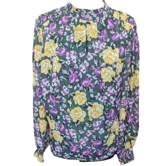 Billie & Blossom high neck floral long sleeved blouse