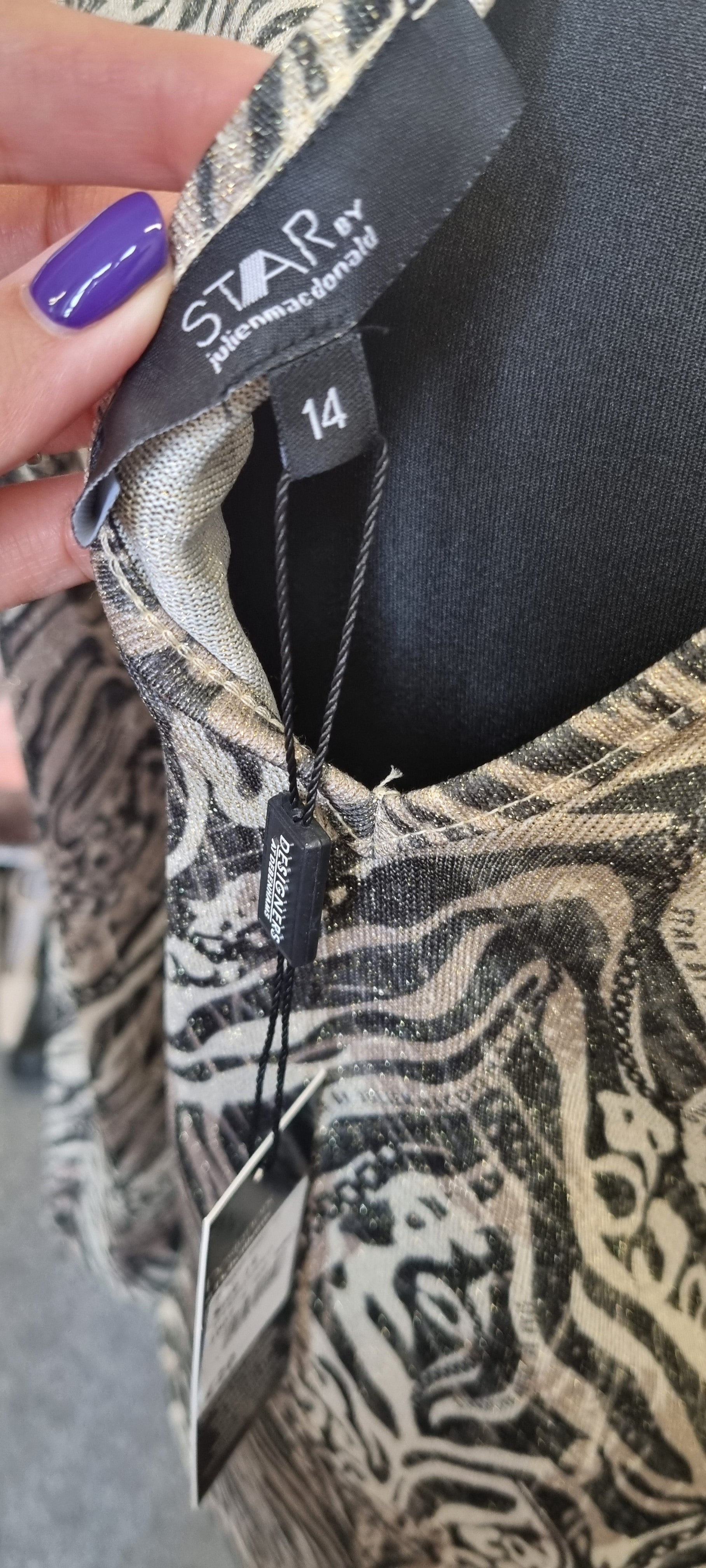 Julien Macdonald animal print glitter high neck jumper (brand new with tags)